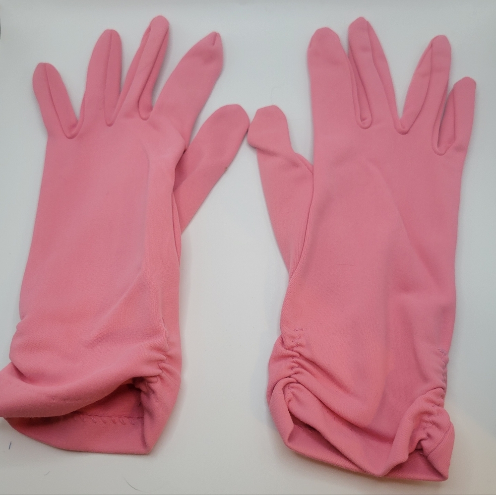 Pink Dress Gloves - Soft Stretch Fabric